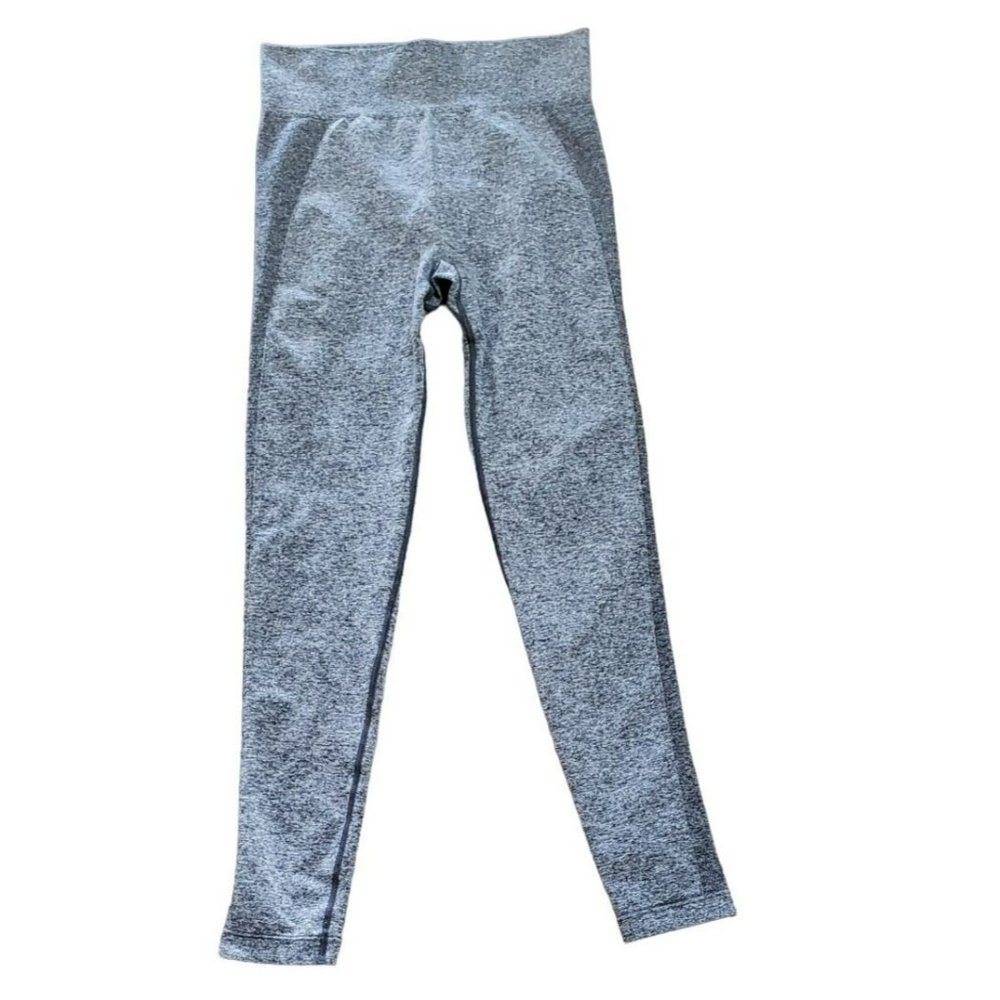 GymShark Women's Gray Pink Accent Flex High Waisted Athleisure Workout Leggings